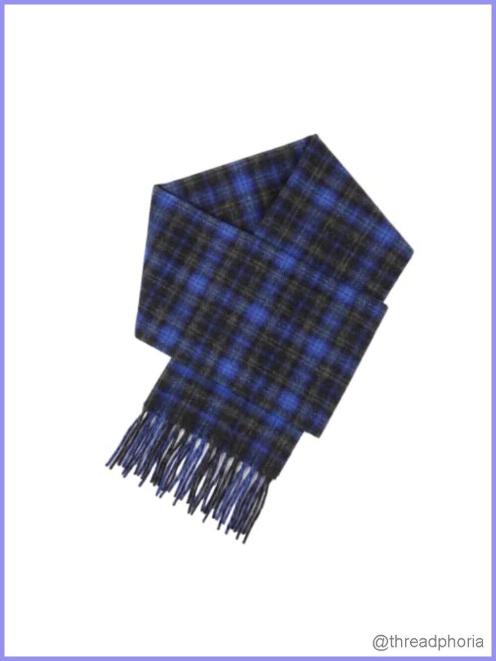 100% Pure Cashmere Scarf Unisex Tassel Fringe Plaid Winter Wrap